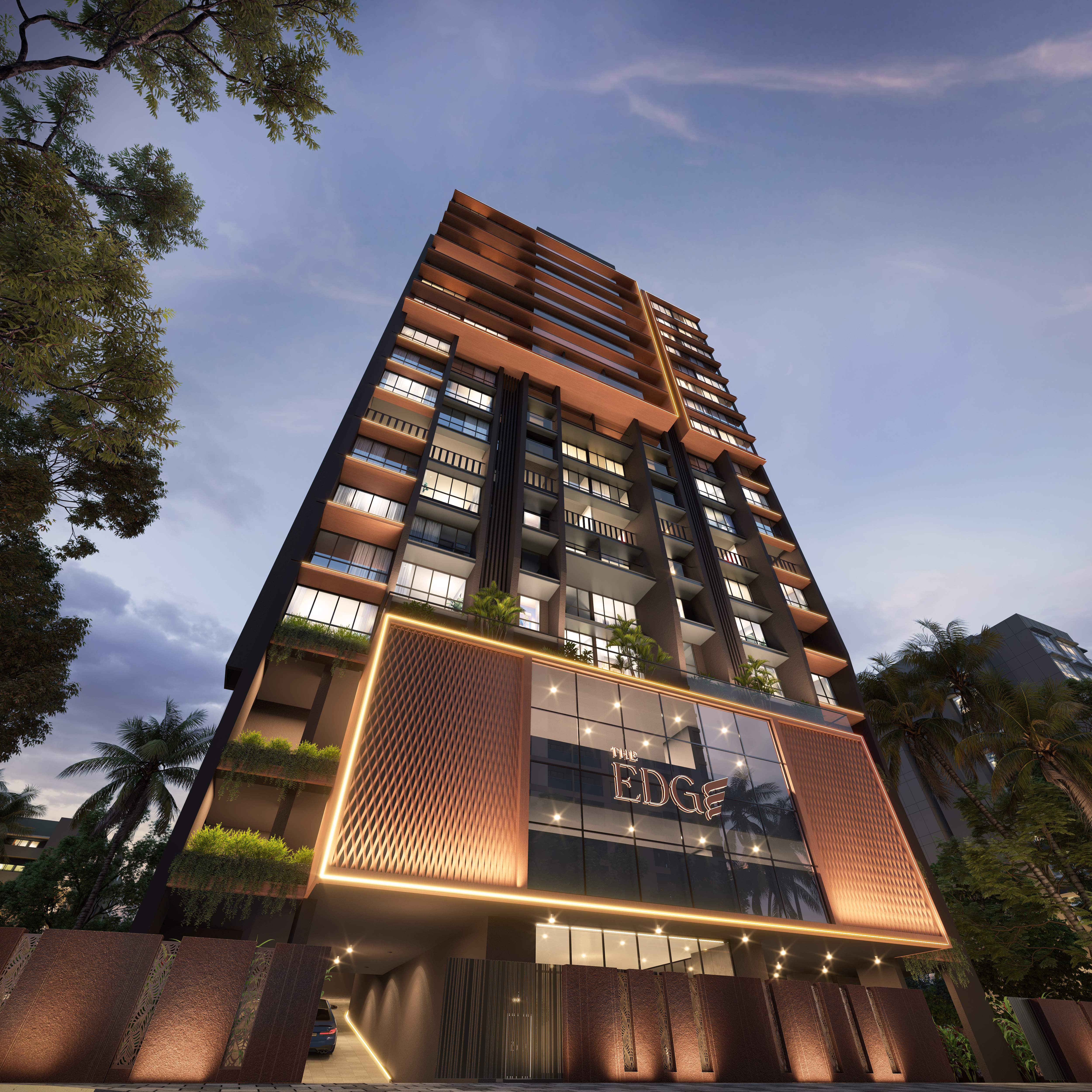Aerial render of The Edge, Khar West